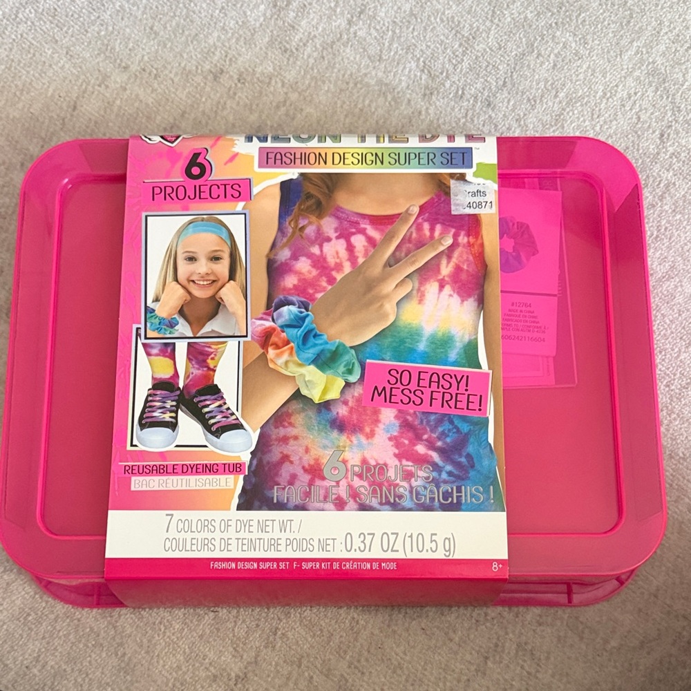 Kids Neon Tie-Dye Fashion Design Kit - Pink